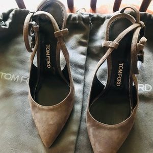 Tom Ford suede sling back pumps